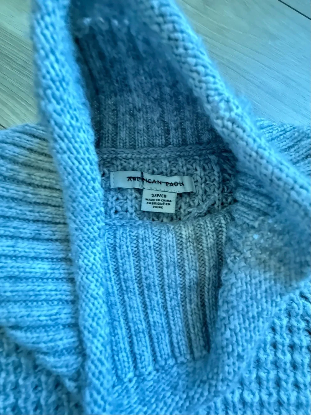 American Eagle Chunky Mock Neck Sweater - Light Gray - Picture 3 of 8
